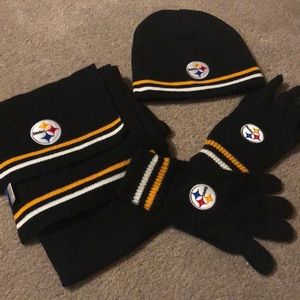 pittsburgh steelers scarf and gloves